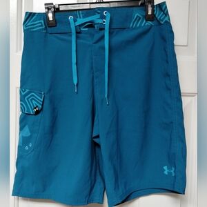 Under Armour Teal Blue Men’s Swim Board Shorts.  Sz 30